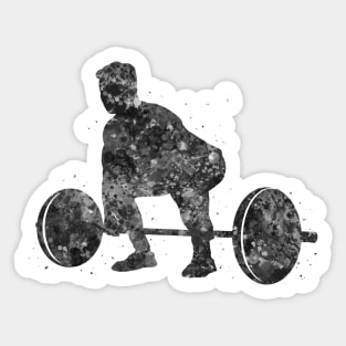 Weightlifter man black and white Sticker